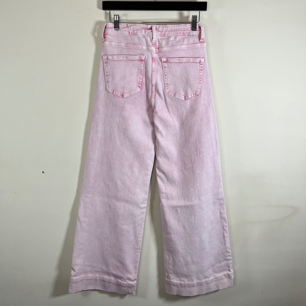 Risen Jeans Acid Pink High Rise Wide Leg Jeans Womens 27 Coquette Boho Whimsical - Picture 3 of 6